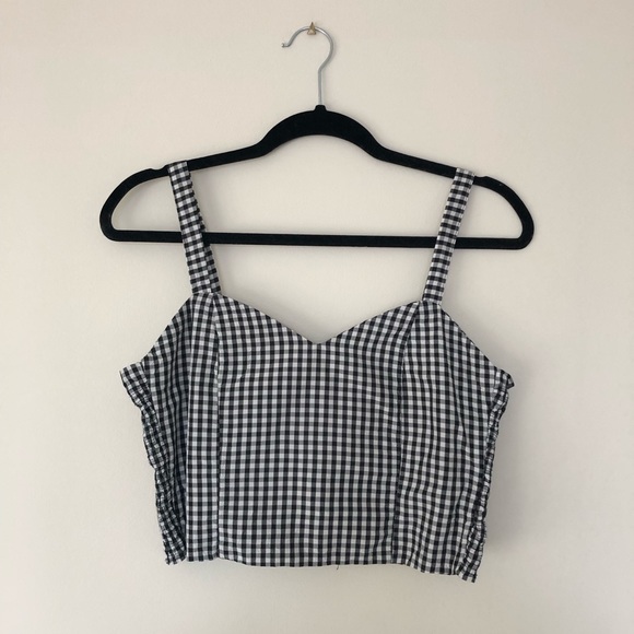 Bershka Gingham Crop Top - Picture 1 of 3